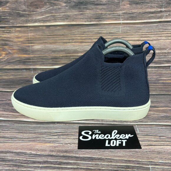 Rothy's The Chelsea Boot Women's Blue Knit Slip On Ankle Boot Shoes - Picture 3 of 8